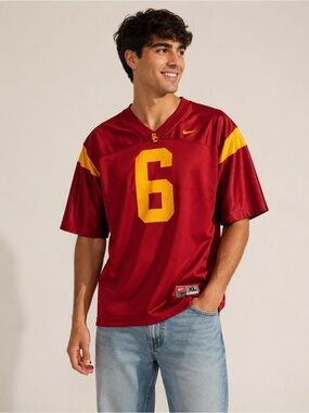 Nike USC Trojans #6 Football Jersey Youth XL Cardinal Red Gold NCAA Game Day